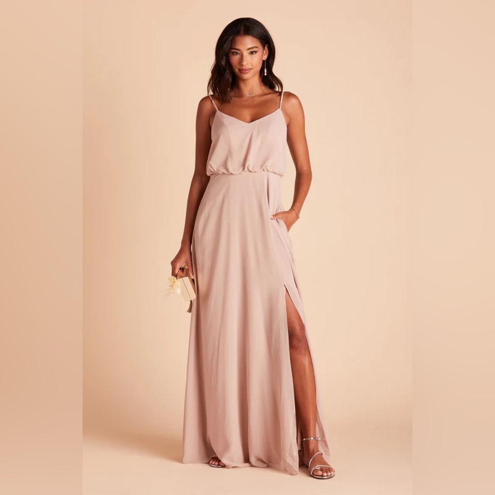 Birdy Grey Gwennie Dress with slit chiffon taupe